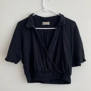 Cotton “Wrap” VNeck Blouse